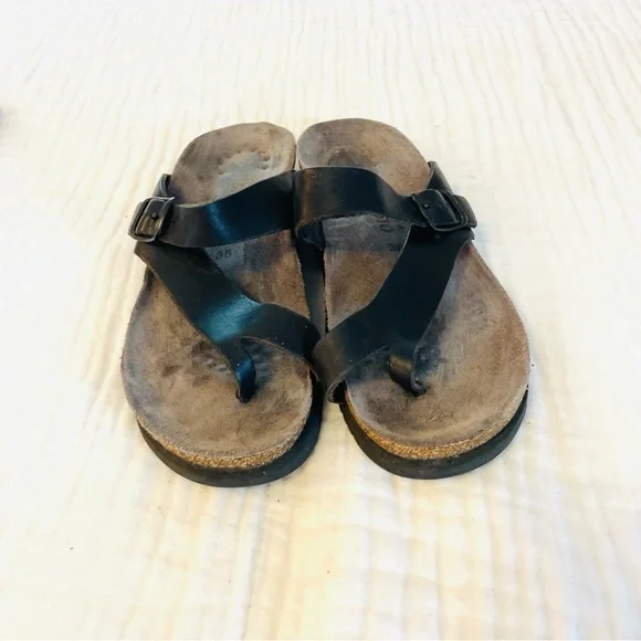 Mephisto Shoes Mephisto Helen Black Leather Sandals Sz38